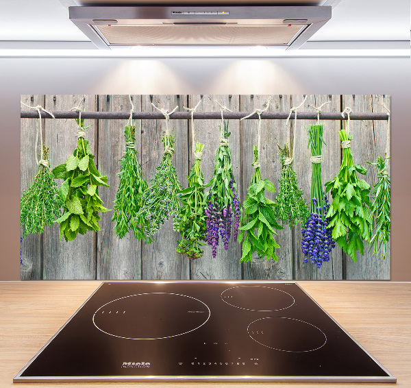 Crédence de cuisine Herbes sur une ficelle