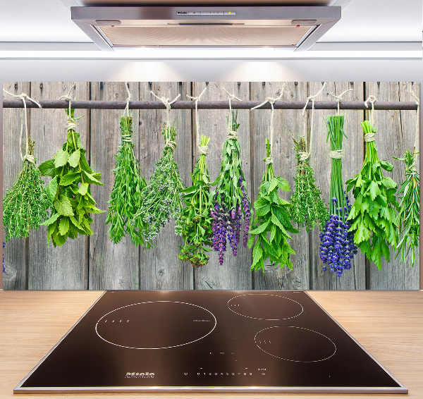 Crédence de cuisine Herbes sur une ficelle