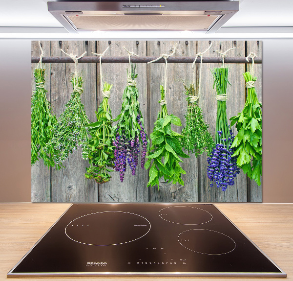 Crédence de cuisine Herbes sur une ficelle