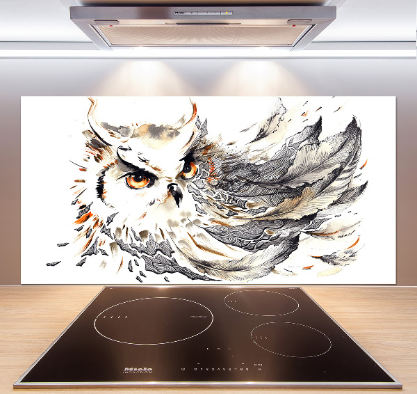 Crédence en verre cuisine Hibou