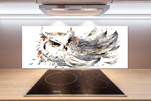 Crédence en verre cuisine Hibou