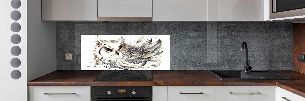 Crédence en verre cuisine Hibou