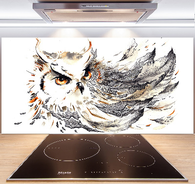 Crédence en verre cuisine Hibou