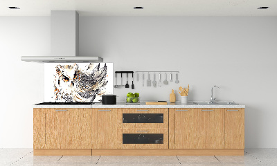 Crédence en verre cuisine Hibou