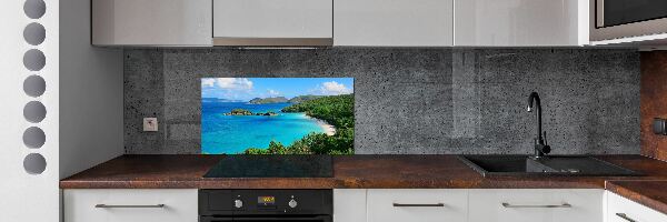 Crédence en verre avec motif Îles vierges