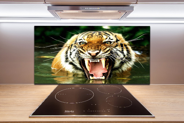 Crédence en verre avec motif Tigre rugissant