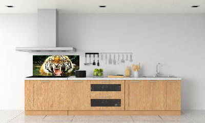 Crédence en verre avec motif Tigre rugissant