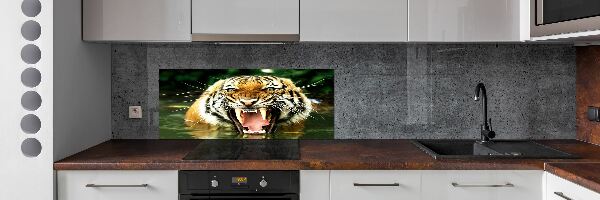 Crédence en verre avec motif Tigre rugissant