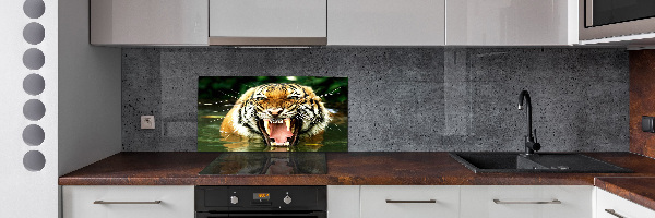 Crédence en verre avec motif Tigre rugissant