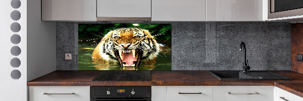 Crédence en verre avec motif Tigre rugissant