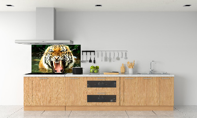 Crédence en verre avec motif Tigre rugissant