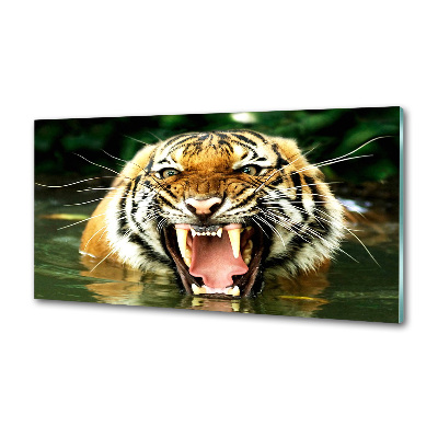 Crédence en verre avec motif Tigre rugissant