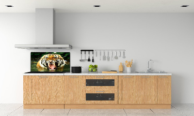 Crédence en verre avec motif Tigre rugissant