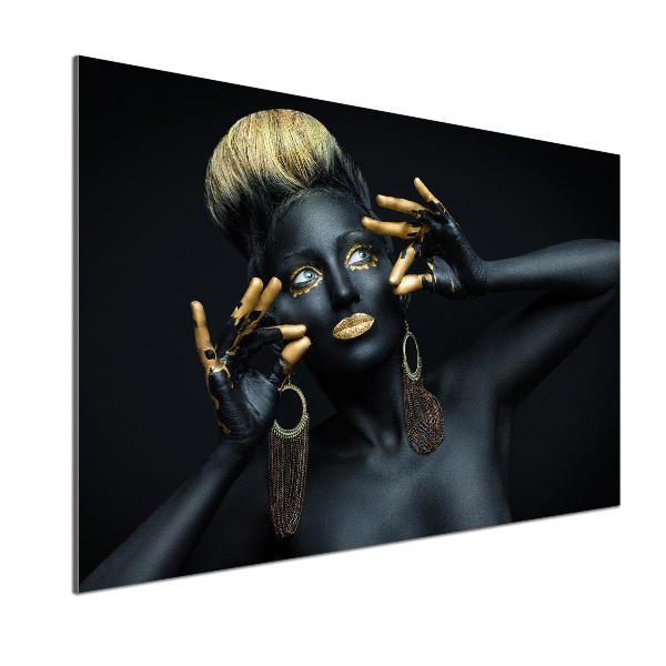 Crédence cuisine en verre Femme en noir