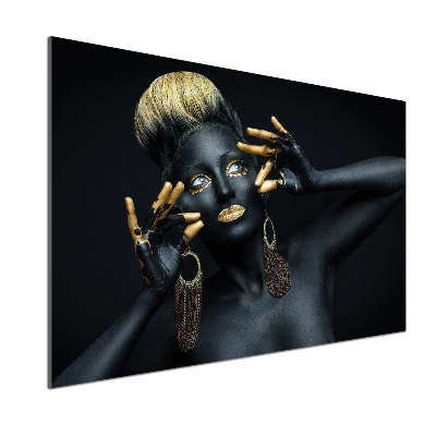 Crédence cuisine en verre Femme en noir