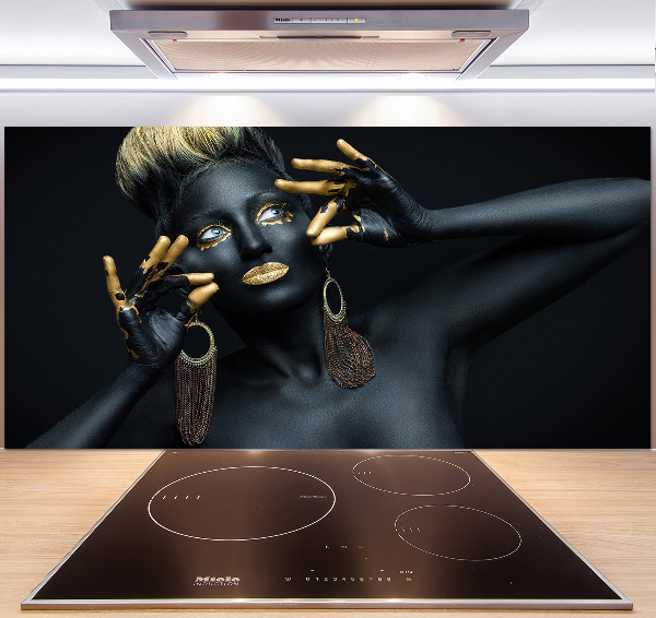 Crédence cuisine en verre Femme en noir