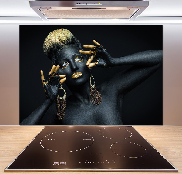 Crédence cuisine en verre Femme en noir