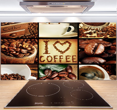 Crédence cuisine en verre Collage de café