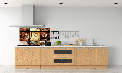 Crédence cuisine en verre Collage de café