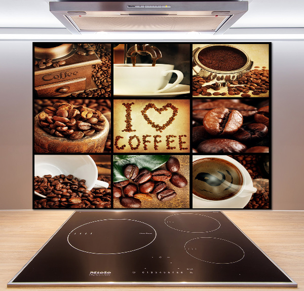 Crédence cuisine en verre Collage de café