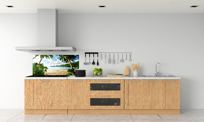Panneau crédence cuisine Palmiers sur la plage