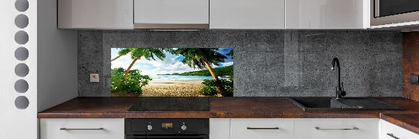 Panneau crédence cuisine Palmiers sur la plage
