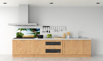 Panneau crédence cuisine Palmiers sur la plage