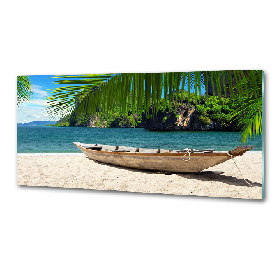 Panneau crédence cuisine Bateau sur la plage