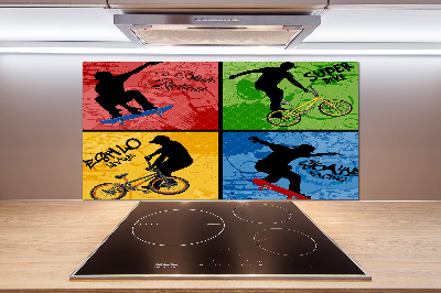 Panneau crédence cuisine Vélo et skateboard