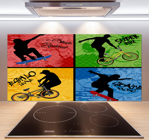 Panneau crédence cuisine Vélo et skateboard