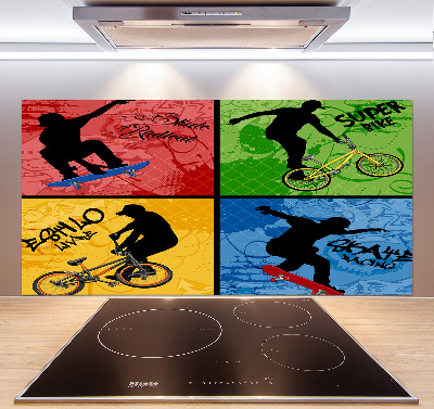 Panneau crédence cuisine Vélo et skateboard