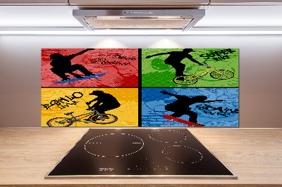 Panneau crédence cuisine Vélo et skateboard