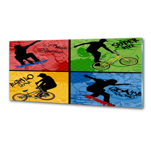 Panneau crédence cuisine Vélo et skateboard