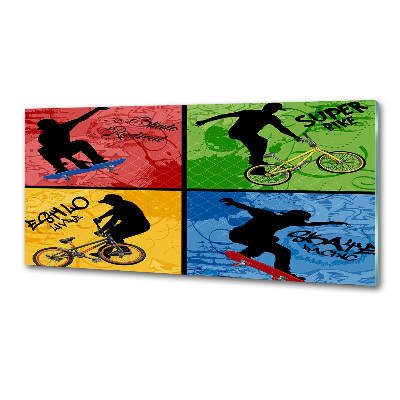 Panneau crédence cuisine Vélo et skateboard