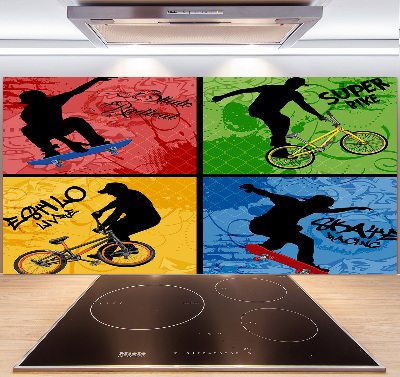 Panneau crédence cuisine Vélo et skateboard