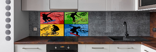 Panneau crédence cuisine Vélo et skateboard