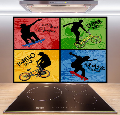 Panneau crédence cuisine Vélo et skateboard