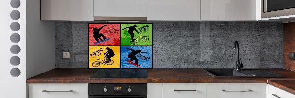 Panneau crédence cuisine Vélo et skateboard