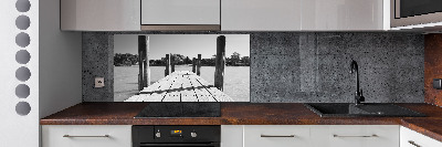 Crédence cuisine en verre Pile en bois