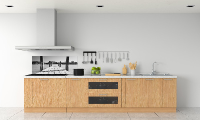 Crédence cuisine en verre Pile en bois