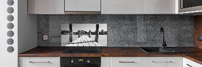 Crédence cuisine en verre Pile en bois