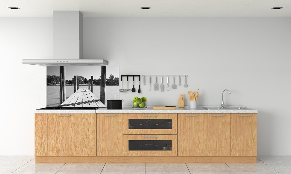 Crédence cuisine en verre Pile en bois
