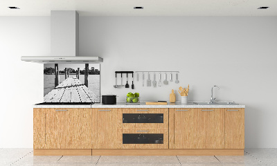 Crédence cuisine en verre Pile en bois