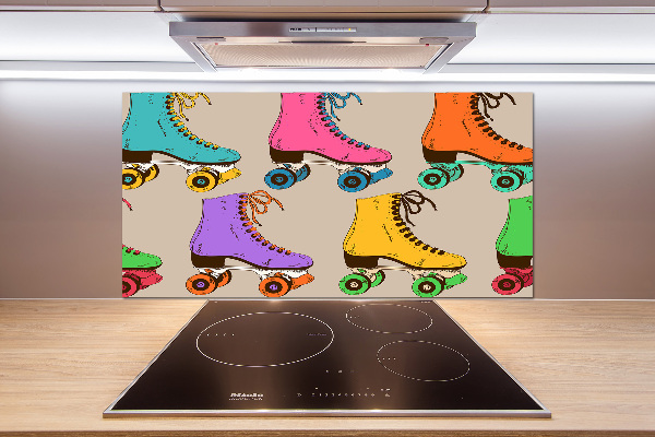 Crédence en verre cuisine Patins à roulettes colorés