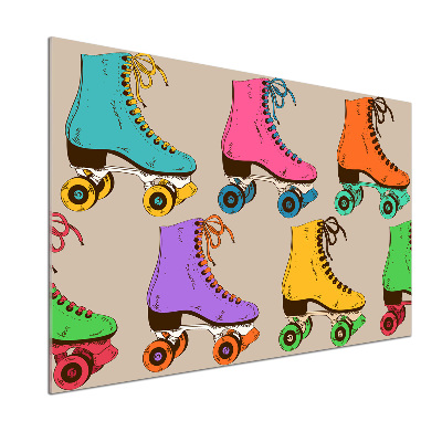 Crédence en verre cuisine Patins à roulettes colorés