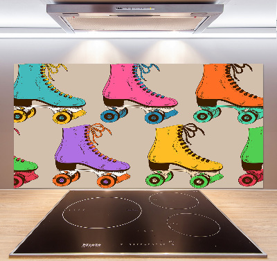 Crédence en verre cuisine Patins à roulettes colorés