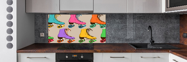 Crédence en verre cuisine Patins à roulettes colorés