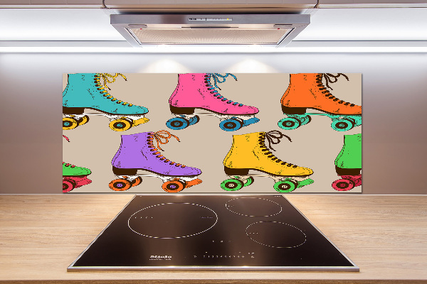 Crédence en verre cuisine Patins à roulettes colorés