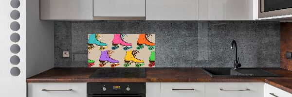 Crédence en verre cuisine Patins à roulettes colorés