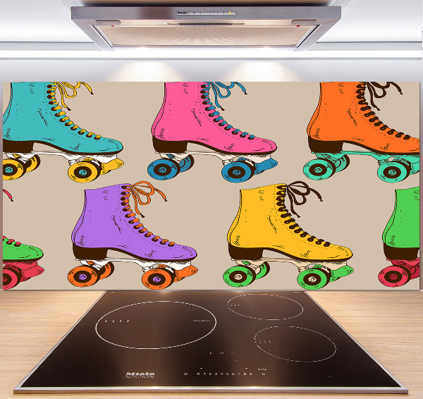 Crédence en verre cuisine Patins à roulettes colorés